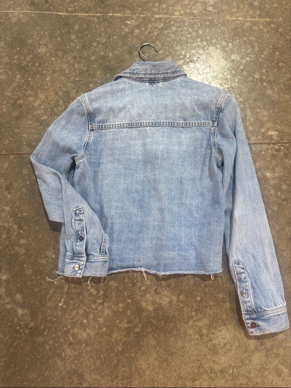 PISTOLA Hensley Shrunken Cropped Denim Jacket Raw Hem P5061KEE Blue Size XS - Picture 4 of 5